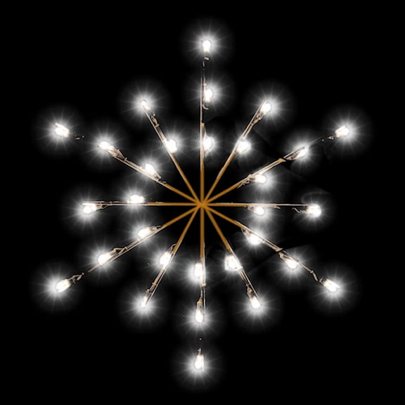 Vickerman 3' Snowburst Commercial Pole Decoration With 30 LED Pure White Lights.