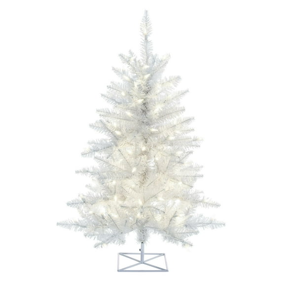 Vickerman 3' White Fir Artificial Christmas Tree, Warm White Dura-lit LED Lights