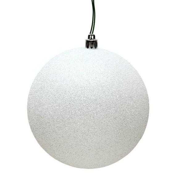 Vickerman 3" White Glitter Ball Ornament, 12 per Bag