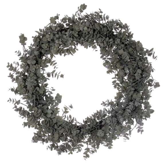 Vickerman 30" Artificial Green Gray Eucalyptus Wreath, PE