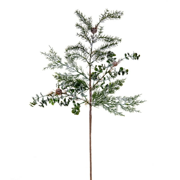 Vickerman 30" Artificial Green Snow Cedar and Eucalyptus Branch, 1 per bag.