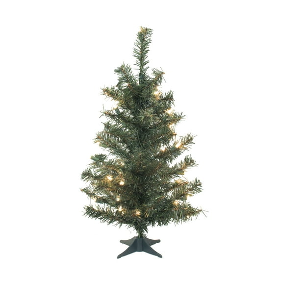 Vickerman 30" Canadian Pine Artificial Christmas Tree, Multi-colored Dura-Lit LED lights