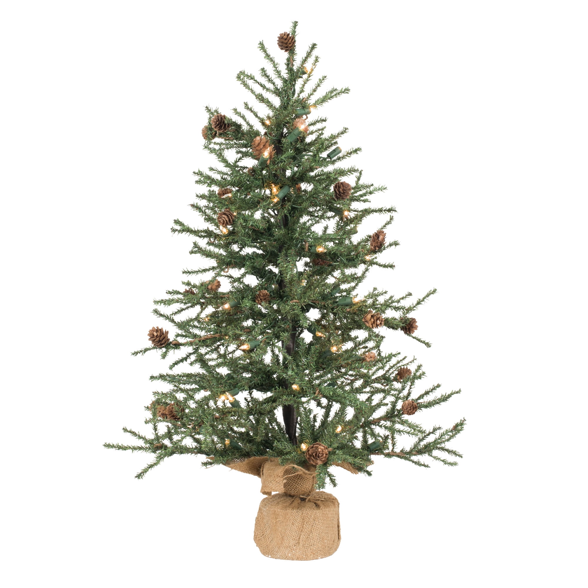 Vickerman 30" Caramel Pine Artificial Christmas Tree, Clear Duralit