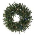 thumbnail image 1 of Vickerman 30" Cashmere Artificial Christmas Wreath, Multi-Colored Battery Operated LED Lights, 1 of 4