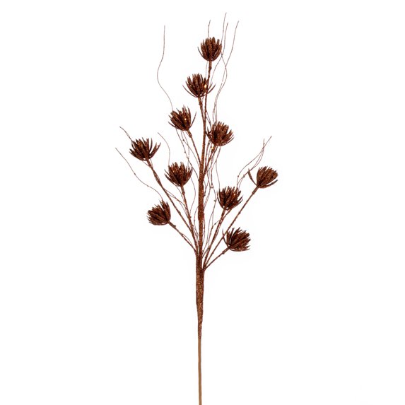 Vickerman 30" Copper Mini Flower Glitter Spray, 6 per bag.