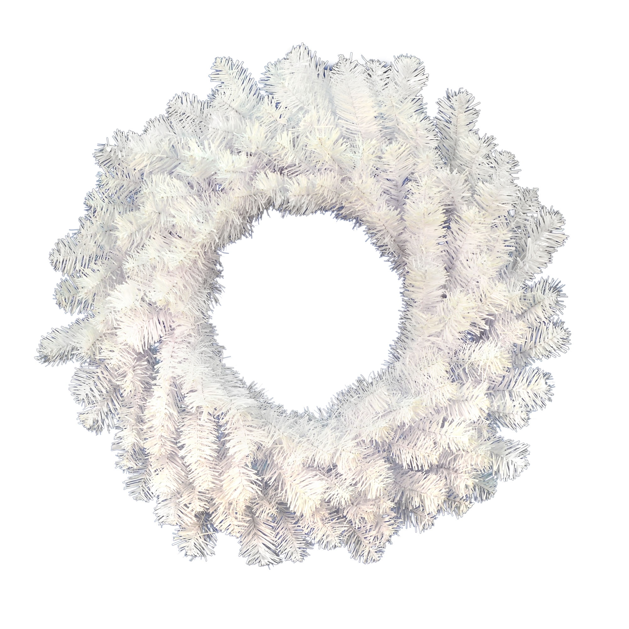 30" Crystal White Artificial Spruce Christmas Wreath