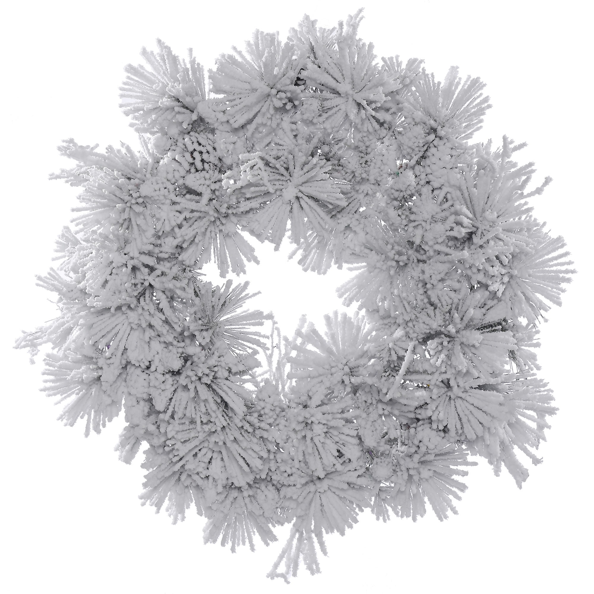 Vickerman 30" Flocked Alberta Artificial Christmas Wreath, Unlit