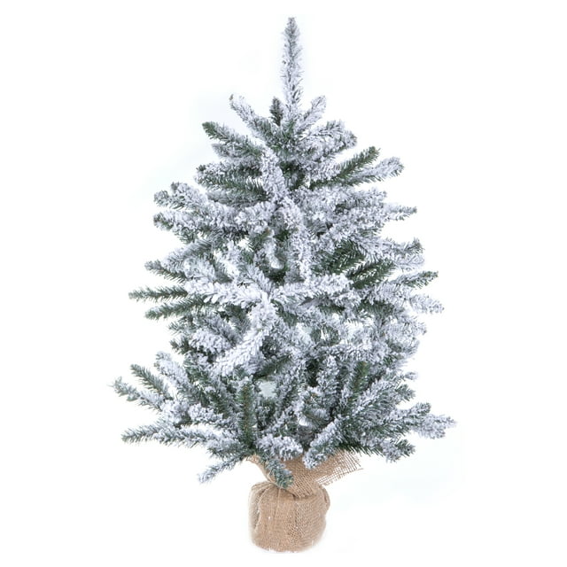 Vickerman 30" Flocked Anoka Pine Artificial Christmas Tree, Unlit