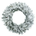thumbnail image 1 of Vickerman 30" Flocked Castle Pine Artificial Christmas Wreath, Warm White Dura-lit LED Mini Lights, 1 of 2