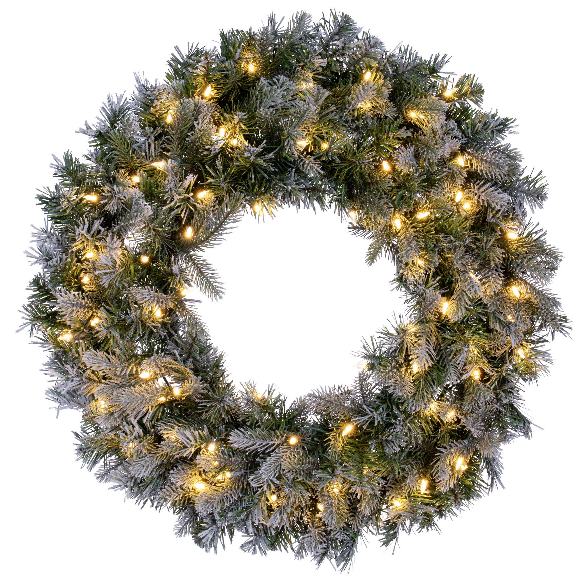 Vickerman 30" Frosted Douglas Fir Artificial PreLit Wreath with Warm