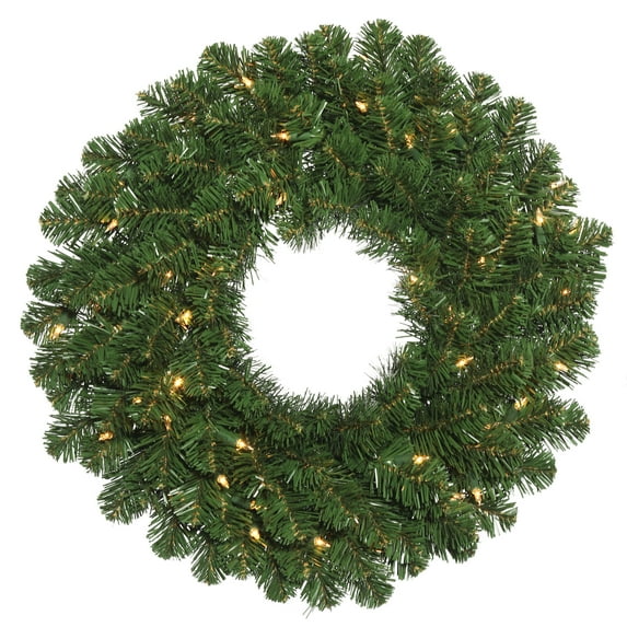 Vickerman 30" Oregon Fir Artificial Christmas Wreath, Clear Dura-lit Incandescent Mini Lights