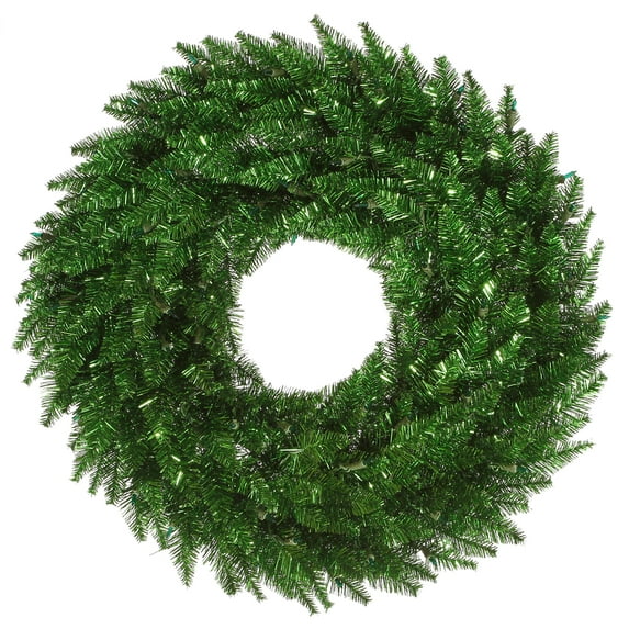 Vickerman 30" Tinsel Green Fir Artificial Christmas Wreath, Unlit