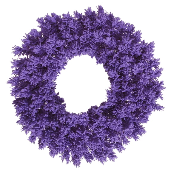 Vickerman 30" Unlit Flocked Purple Fir Artificial Christmas Wreath, Unlit
