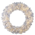 thumbnail image 1 of Vickerman 30" White Artificial Christmas Wreath, Warm White LED 3MM 8 Function Lights - Faux Christmas Wreath - Indoor Seasonal Home Wall Decor, 1 of 1