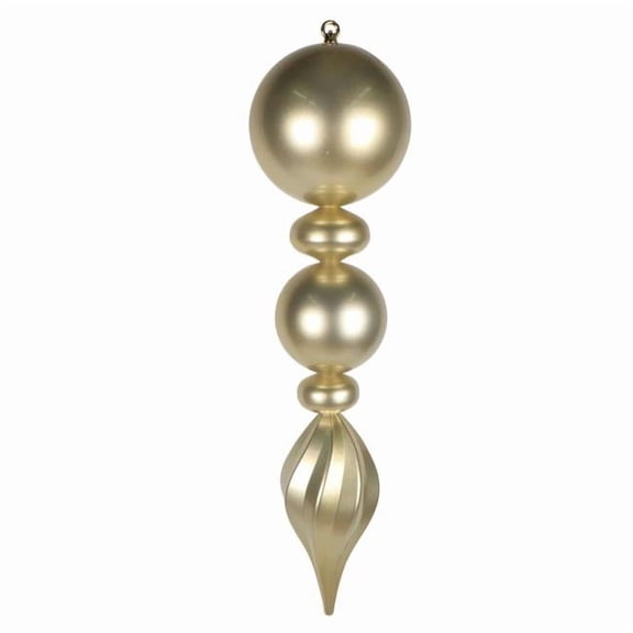 Vickerman MT257638UV 30 in. Champagne UV Candy Ball Swirl Finial Ornament