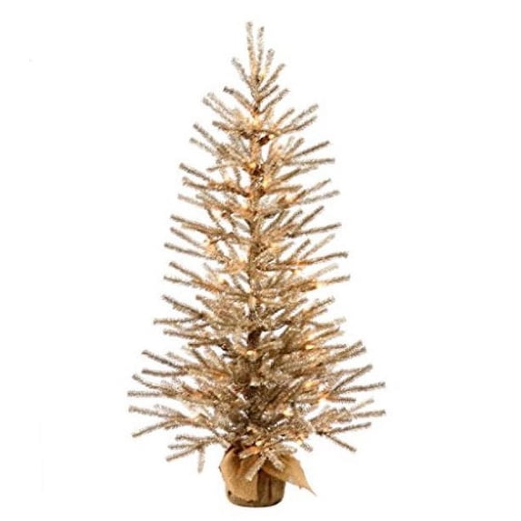 Vickerman 30 inch Mocha Artificial Christmas Tree With 35 Warm White Led Lights