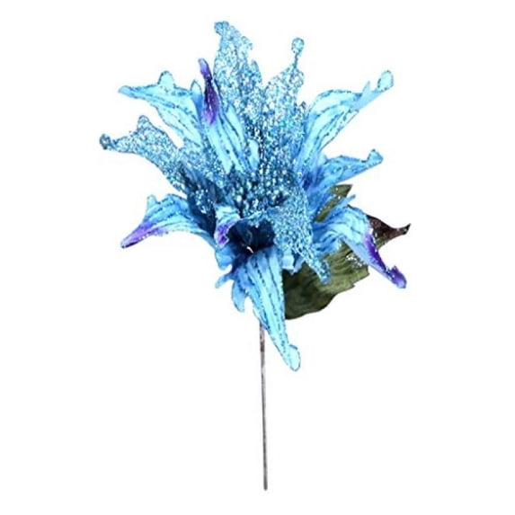 Vickerman O141712 31" Aqua Velvet Poinsettia 14" Flower