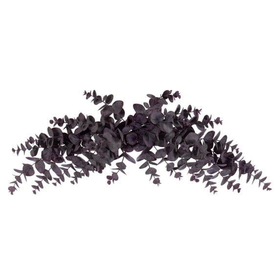 Vickerman 32" Artificial Burgundy Spiral Eucalyptus Crescent Swag