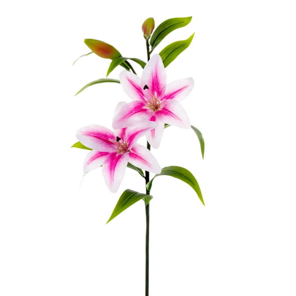 Vickerman 32" Artificial Pink Real Touch Tiger Lily Stem