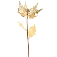 thumbnail image 1 of Vickerman 32" Champagne Glitter poinsettia Artificial Christmas Spray. Includes 2 sprays per pack., 1 of 3