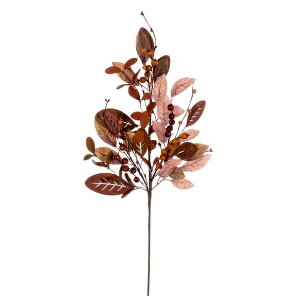 Vickerman 32" Green Brown Artificial Leaf Spray, 2 per bag.