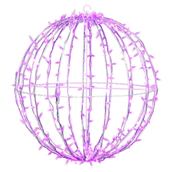 Vickerman 324Lt x 30" Fold Flat Pink Led Twinkle Jumbo Hanging Sphere.