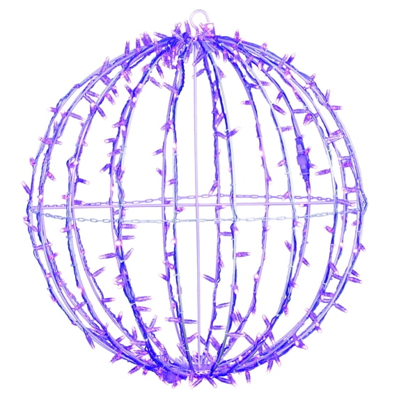 Vickerman 324Lt x 30" Fold Flat Purple Led Twinkle Jumbo Hanging Sphere.