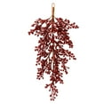 thumbnail image 1 of Vickerman 33" Burgundy Glitter Artificial Christmas Berry Door Swag, Unlit, 1 of 1