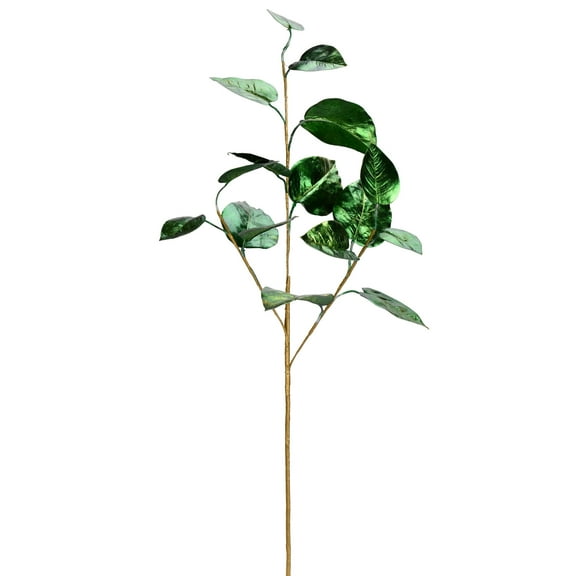 Vickerman 33" Green Shiny Leaf Artificial Christmas Spray. Includes 2 sprays per pack.