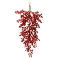 thumbnail image 1 of Vickerman 33" Red Glitter Berry Artificial Christmas Door Swag, Unlit, 1 of 1