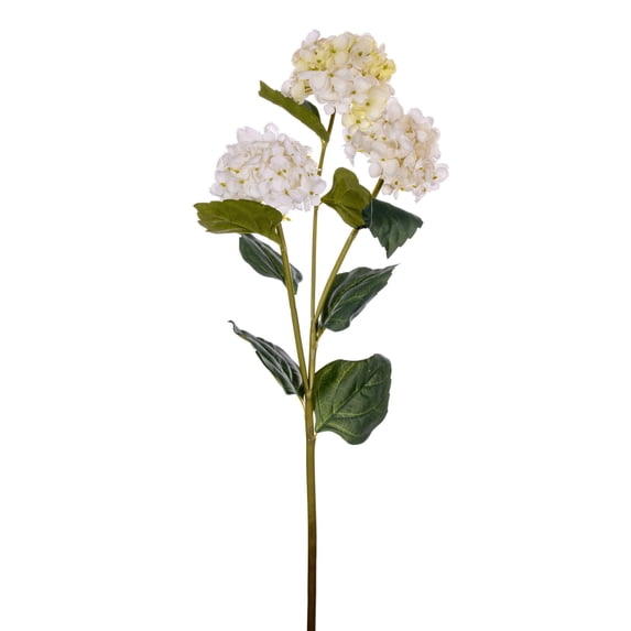 Vickerman 33" White Artificial Hydrangea Spray with Three Flower Heads, 2 per bag.