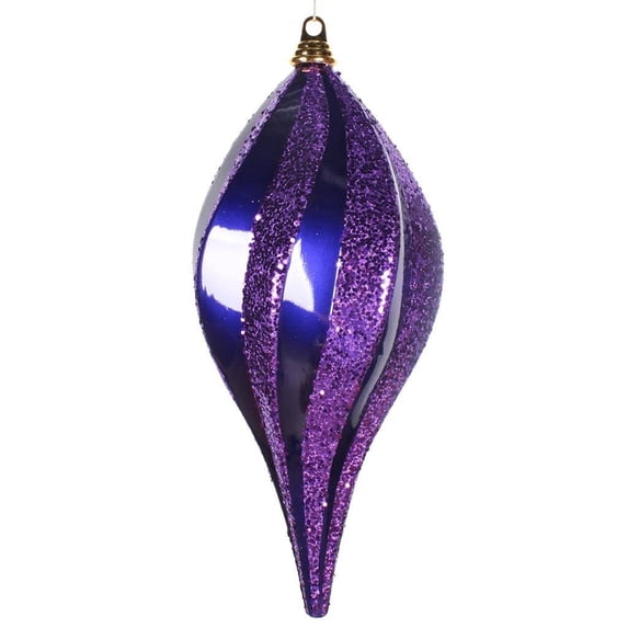 Vickerman 336375 - 8" Purple Candy Glitter Swirl Drop Christmas Tree Ornament (M132506)