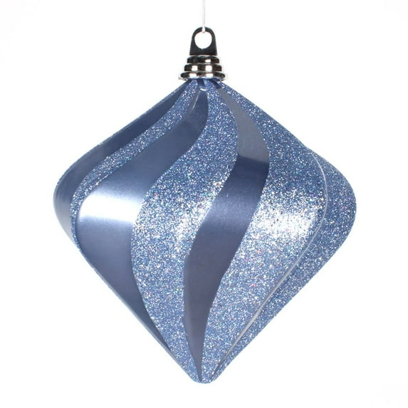 Vickerman 33720 - 8" Periwinkle Candy Glitter Swirl Diamond Christmas Tree Ornament (M133352)