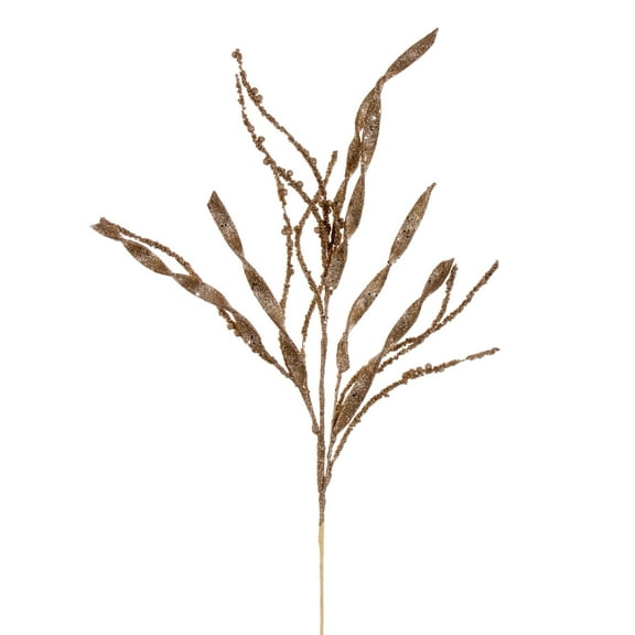 Vickerman 34" Champagne Wavy and Spiral Glitter Spray, 6 per bag.