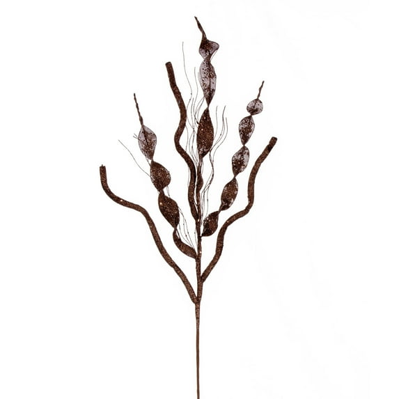 Vickerman 34" Chocolate Multi Spiral Glitter Spray, 4 per bag.
