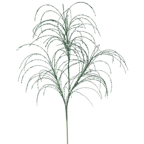 Vickerman 34" Emerald Glitter Grass Artificial Christmas Spray. Includes 6 sprays per pack.