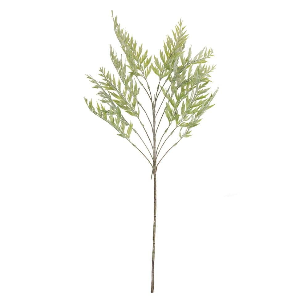 34" Light Green Artificial Tropical Fern Leaves Spray with Plastic Stems