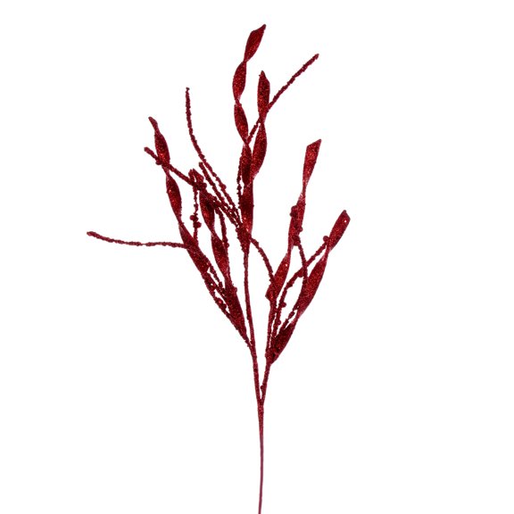Vickerman 34" Red Wavy and Spiral Glitter Spray, 6 per bag.