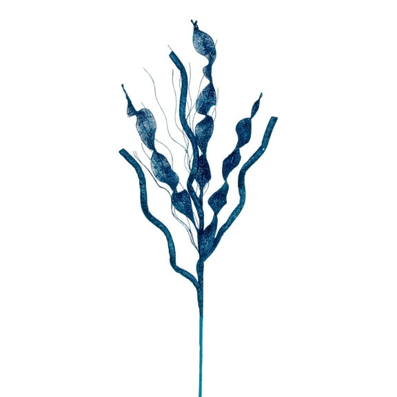 Vickerman 34" Turquoise Multi Spiral Glitter Spray, 4 per bag.