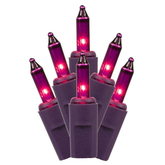 Vickerman 35 LED Mauve Dura-Lit Light on Mauve Wire, 26' Christmas Light Strand