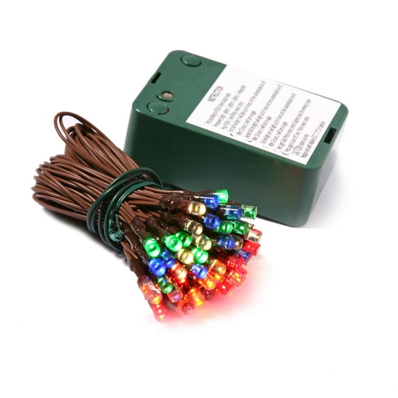 Vickerman 35 Multi-Colored LED, 15' Battery Operated Christmas Light Strand.