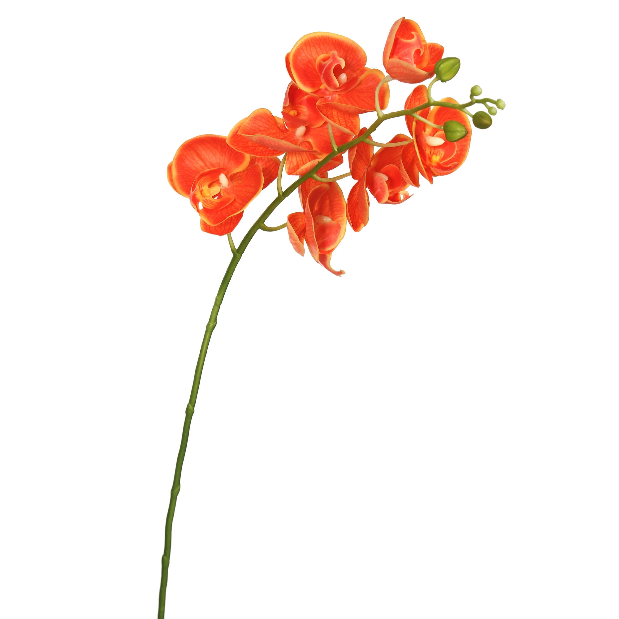 35" Orange Real Touch Orchid Artificial Floral Stem