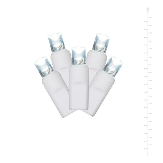 Vickerman 35 Pure White Twinkle Wide Angle LED Curtain Light on White Wire, 17.5'.