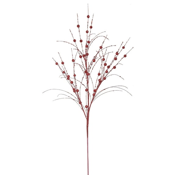 Vickerman 35" Red Glitter Berry Artificial Christmas Spray. Includes 6 sprays per pack.