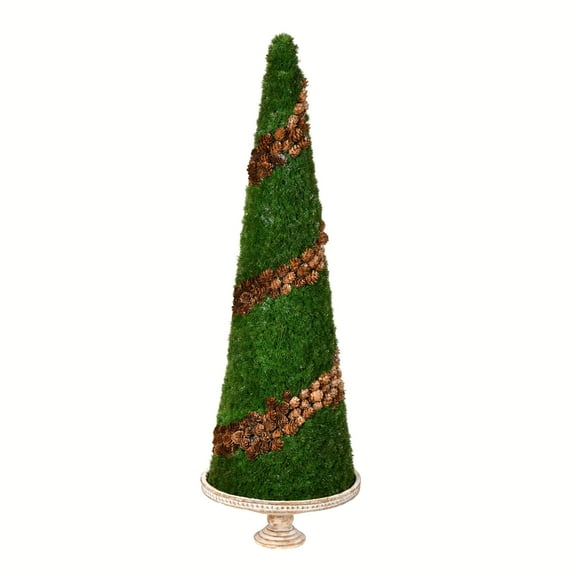 Vickerman 36" Artificial Cone Shape Cedar Tree with Resin Stand.