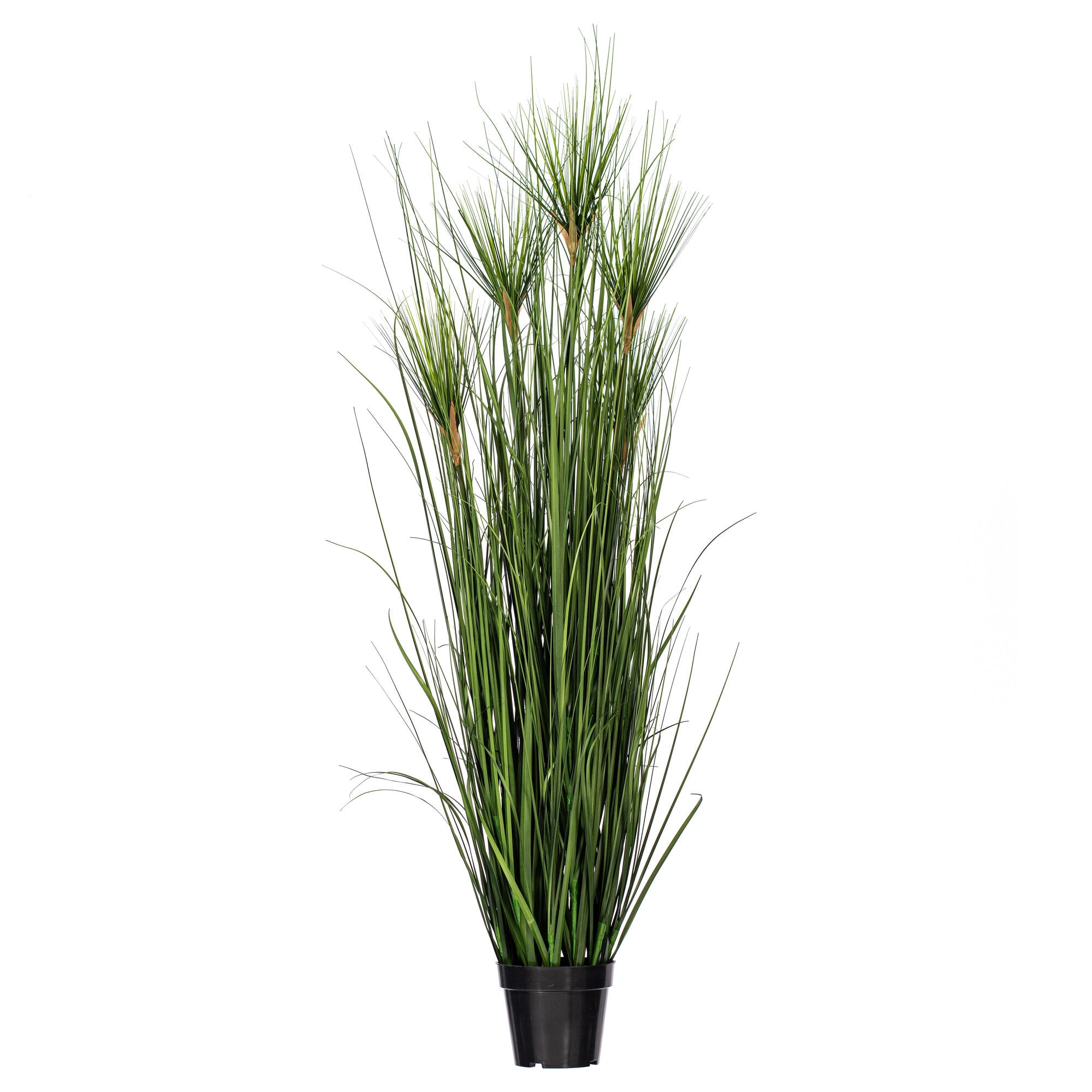 36" Green Artificial Grass Topiary in Black Plastic Pot