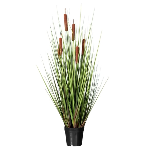 Vickerman 36" Artificial Potted Green Straight Gras and Cattails.