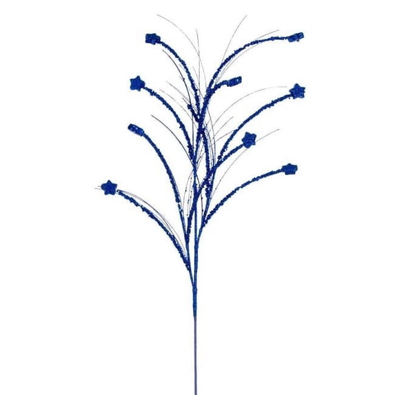 Vickerman 36" Blue Mini Star Glitter Spray, 6 per bag.