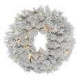 thumbnail image 1 of Vickerman 36" Flocked Alaskan Pine Artificial Christmas Wreath, Clear Dura-lit Incandescent Mini Lights - Faux Pine Christmas Wreath - Seasonal Indoor Home Decor, 1 of 2
