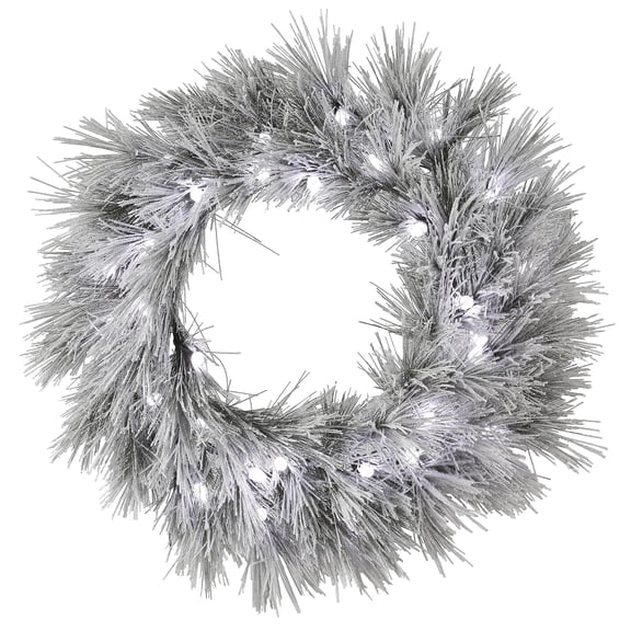 Vickerman 36" Flocked Alder Long Needle Pine Artificial Christmas Wreath, Warm White C7 LED Lights